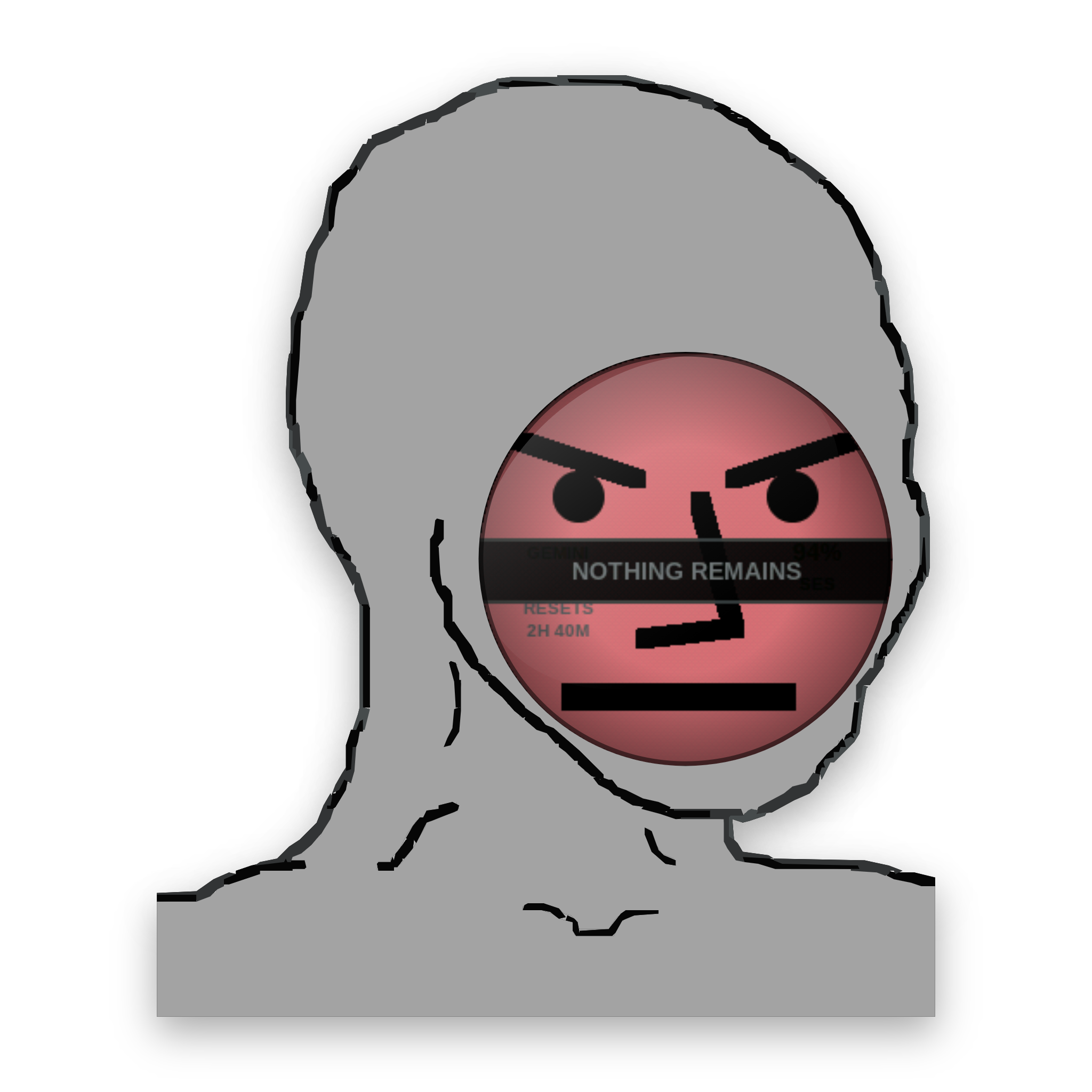 Griftmeter NPC with a line of snark on screen