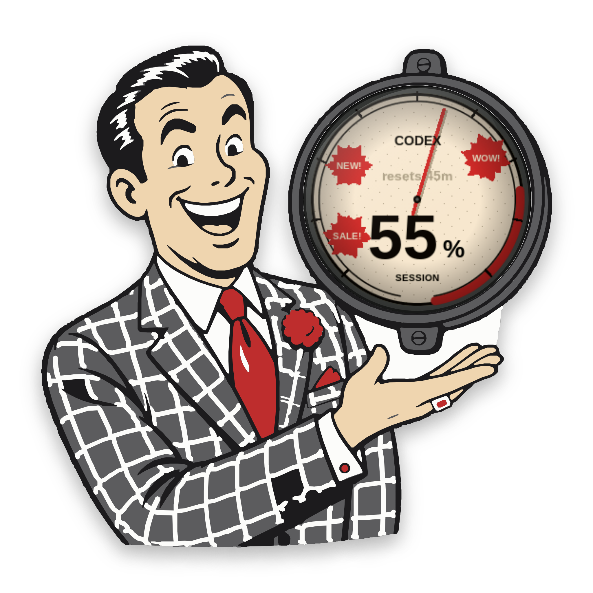 Griftmeter Salesman desk gauge showing a live session reading