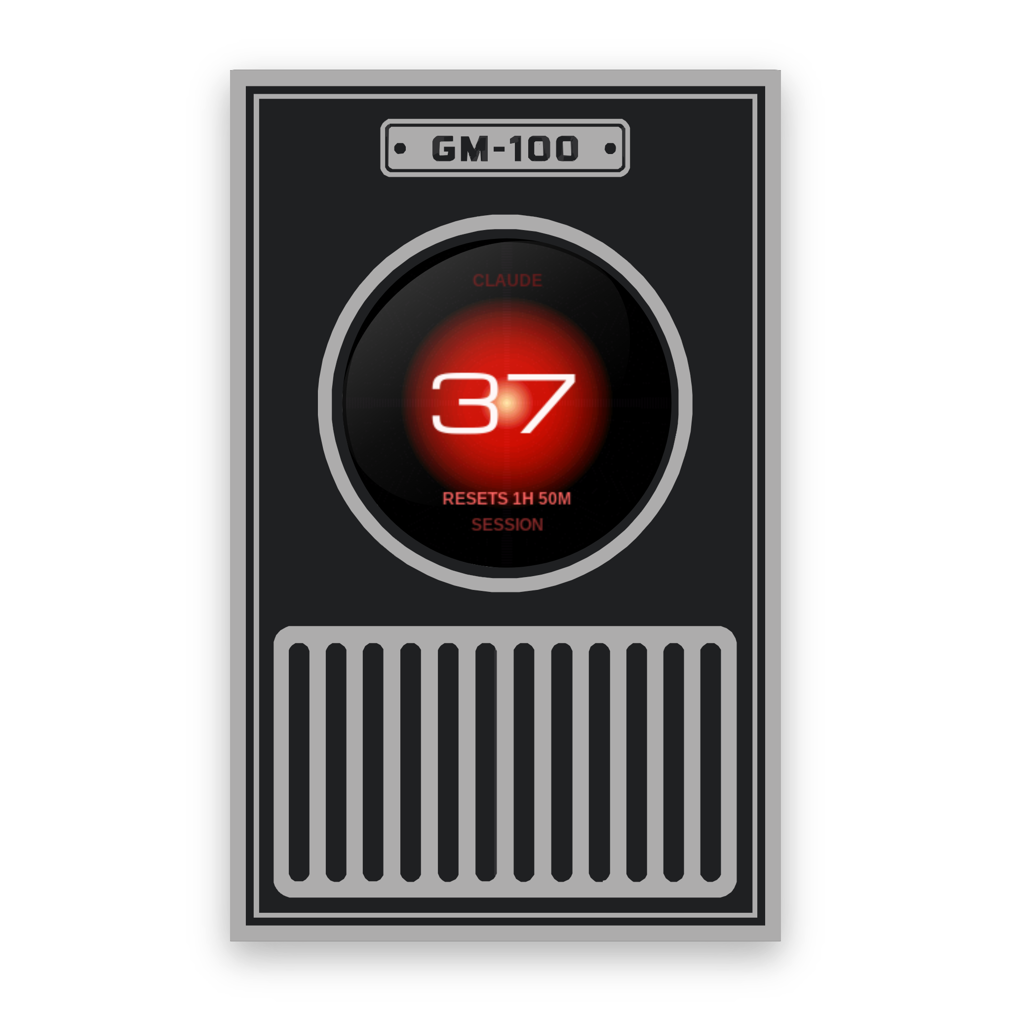Griftmeter Sentinel desk gauge showing a live session reading