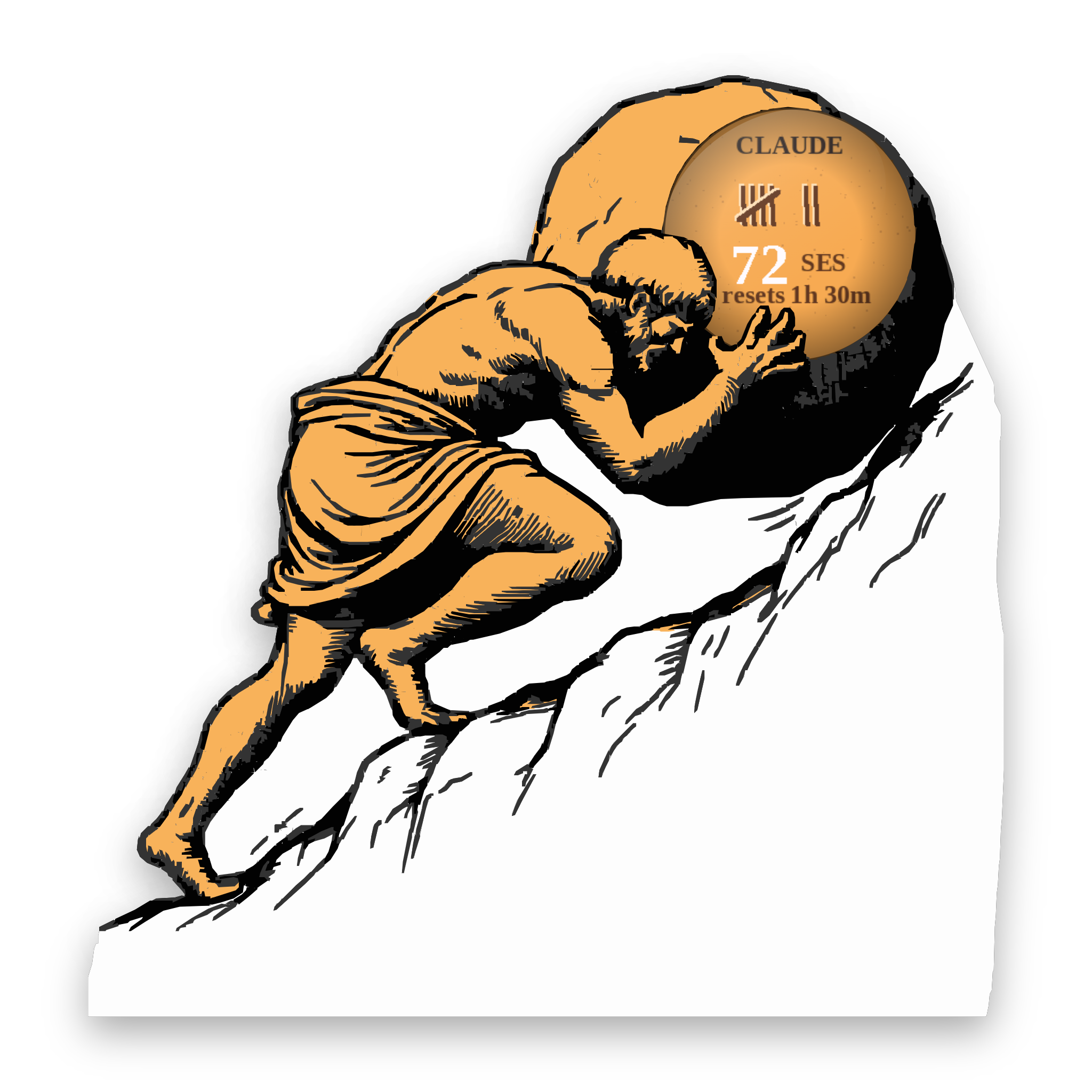 Griftmeter Sisyphus desk gauge showing a live session reading