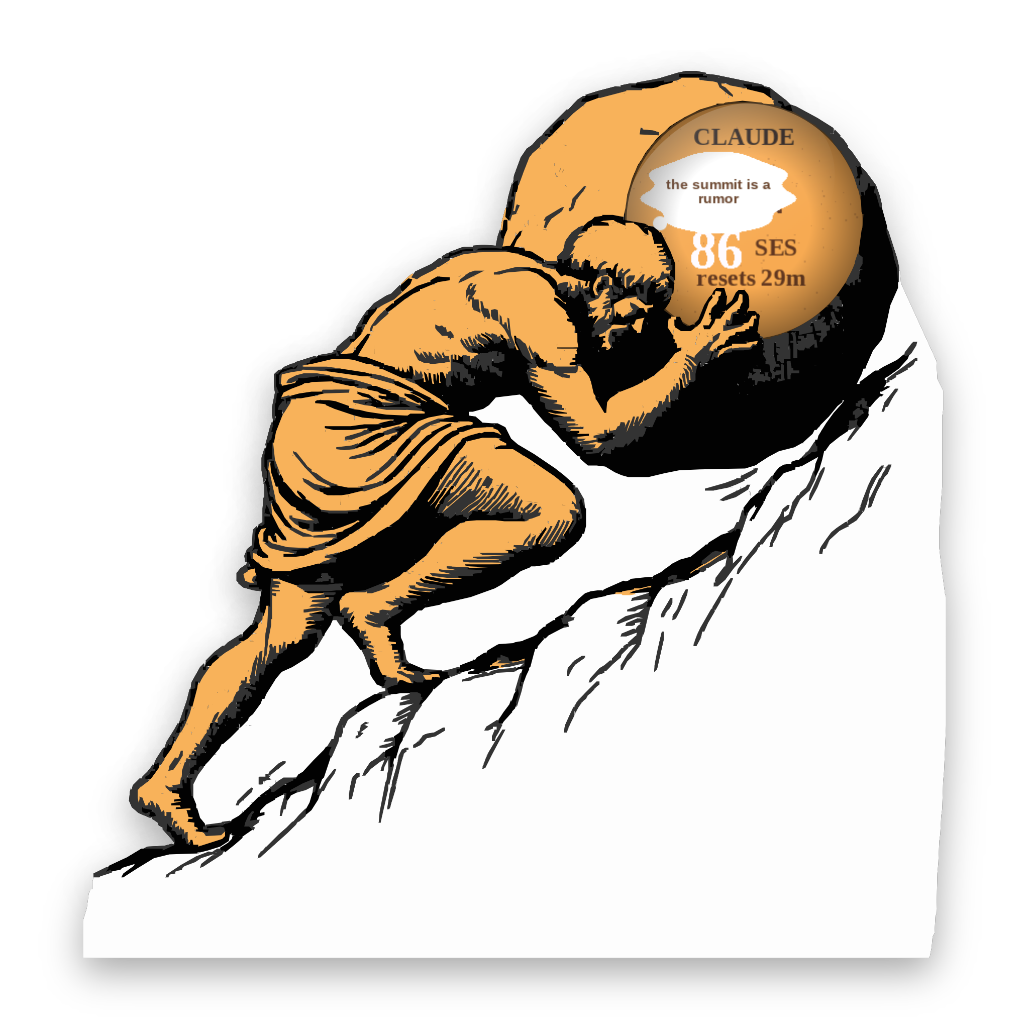 Griftmeter Sisyphus with a snark line on screen