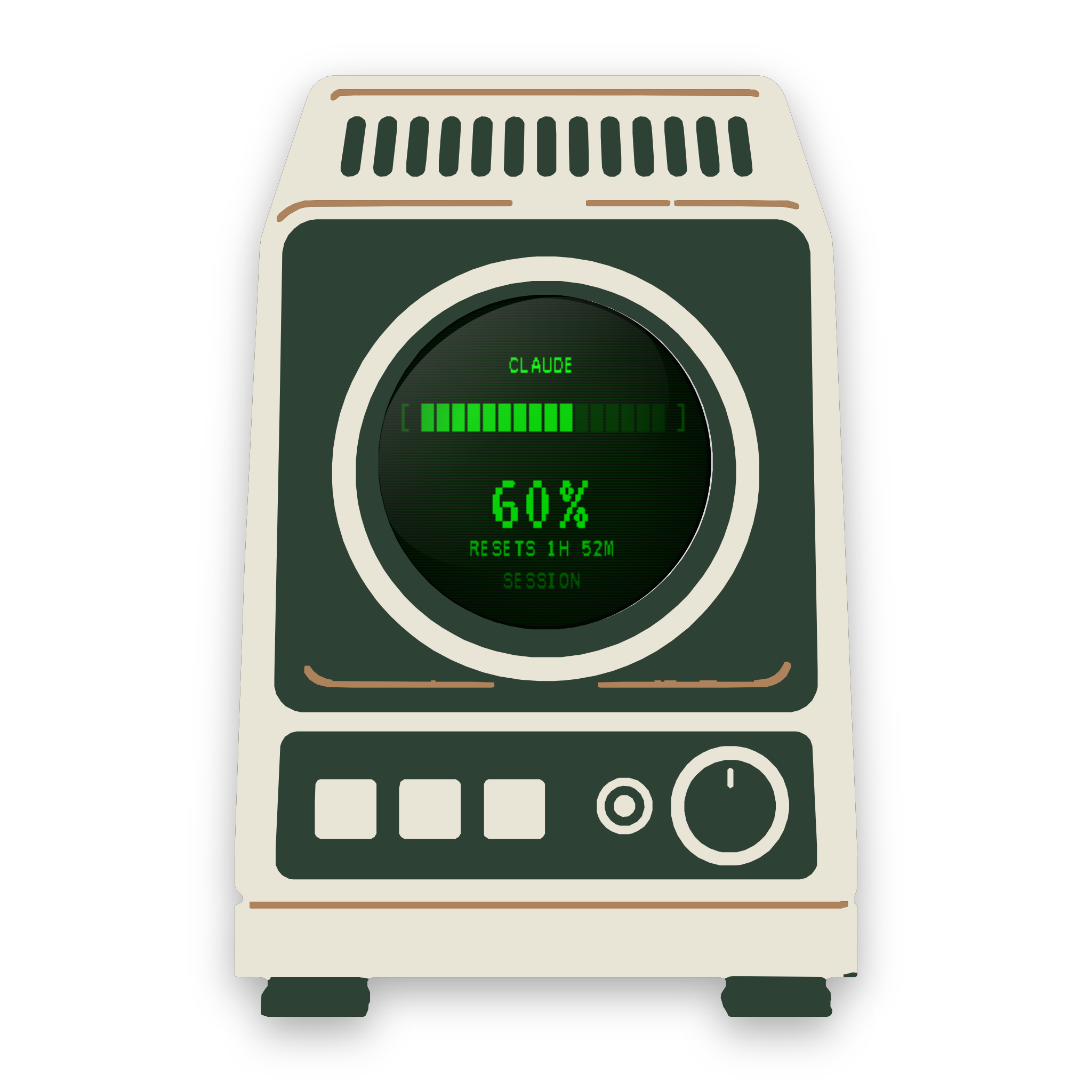 Griftmeter Terminal desk gauge showing a live session reading