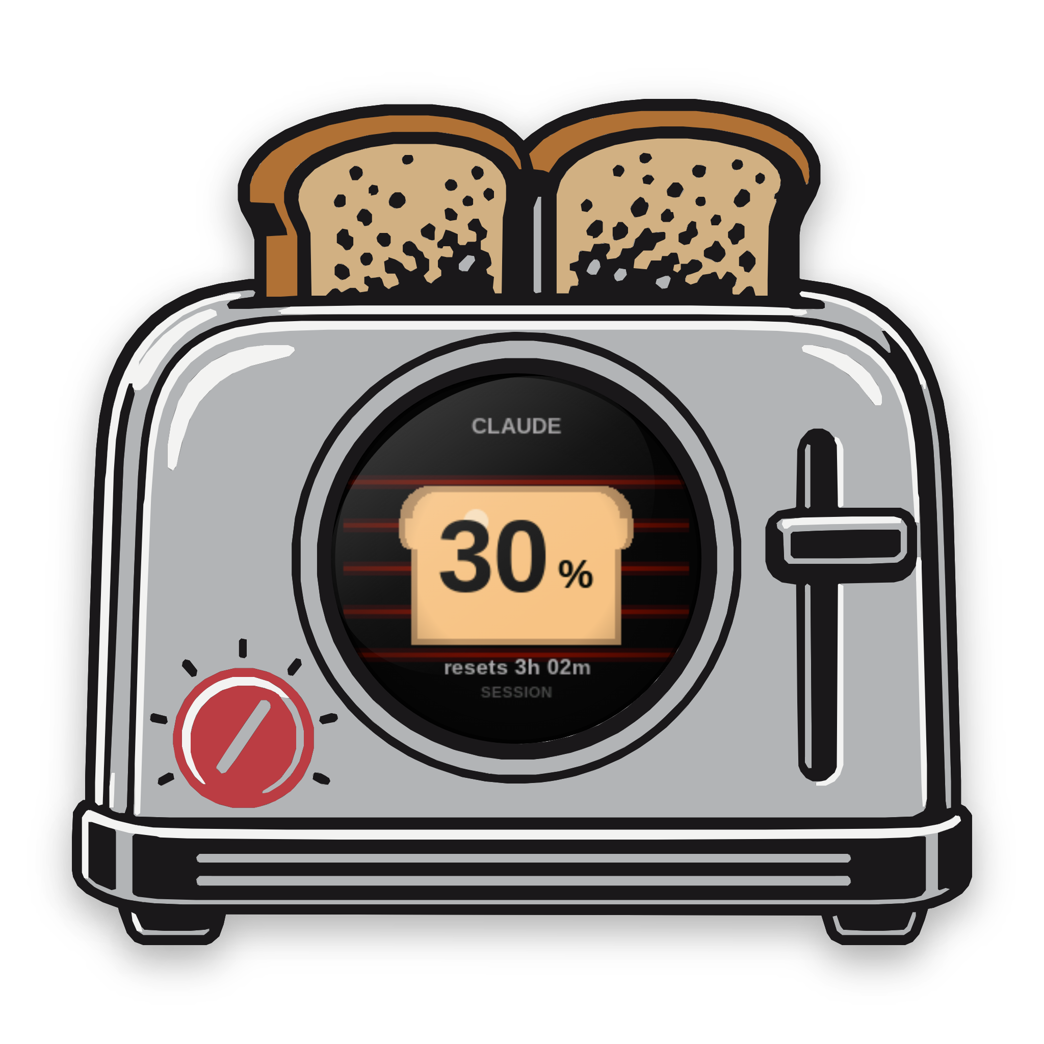 Griftmeter Toaster desk gauge showing a live session reading