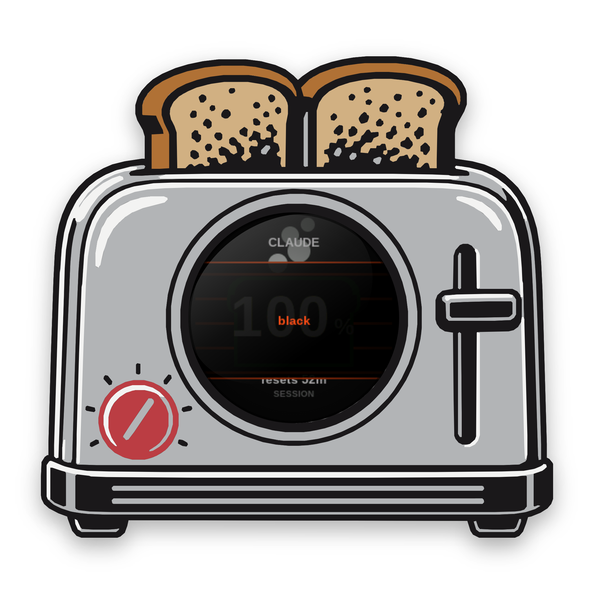 Griftmeter Toaster desk gauge with a remark on screen