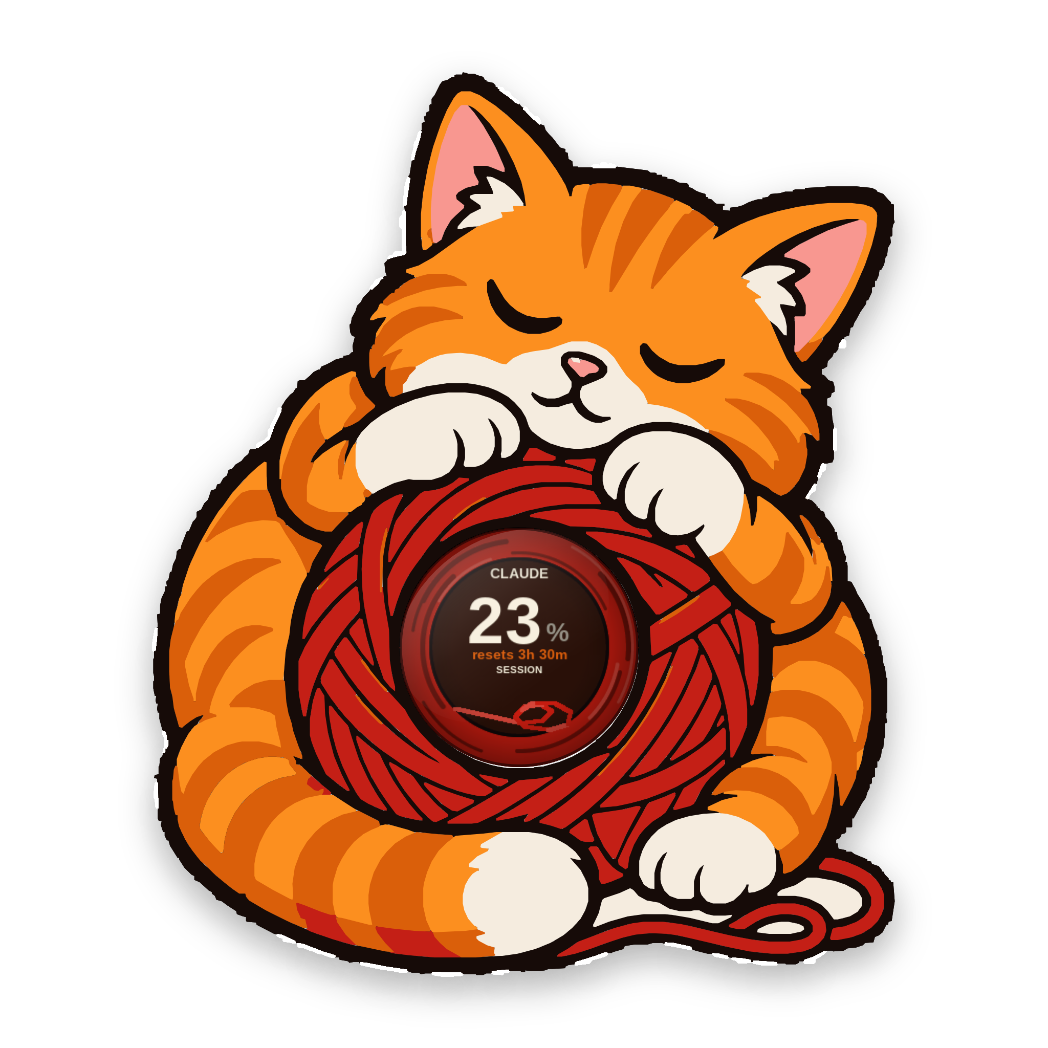 Griftmeter Cat desk gauge showing a live session reading